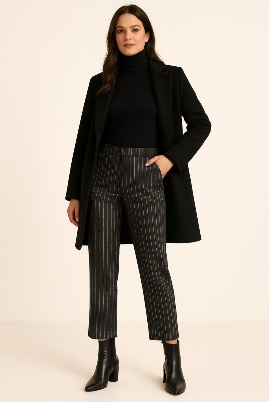 Aritzia Wilfred Wool Cashmere Pinstripe High Rise Trouser Pants 6